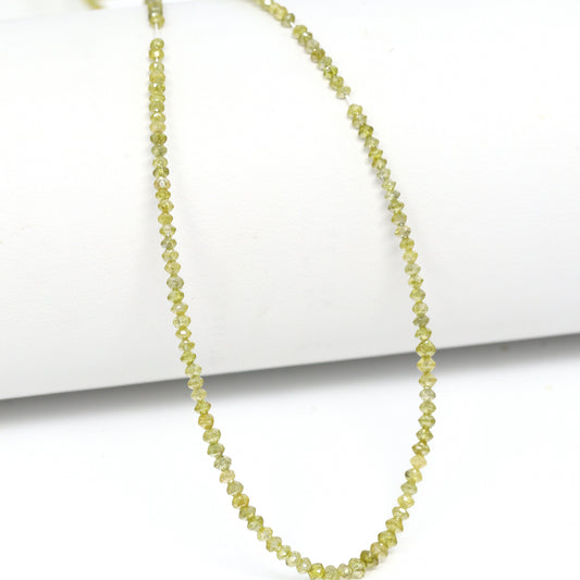 Yellow Diamond 1.7mm – 2.5mm Hand Faceted Rondelles Bead Strand
