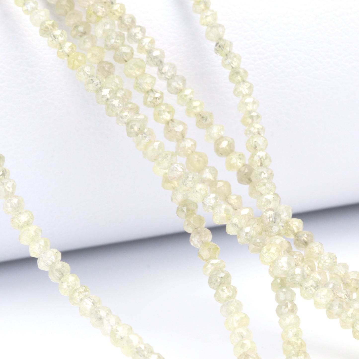 Taupe Diamond 2.1mm - 2.5mm Hand Faceted Rondelles Bead Strand