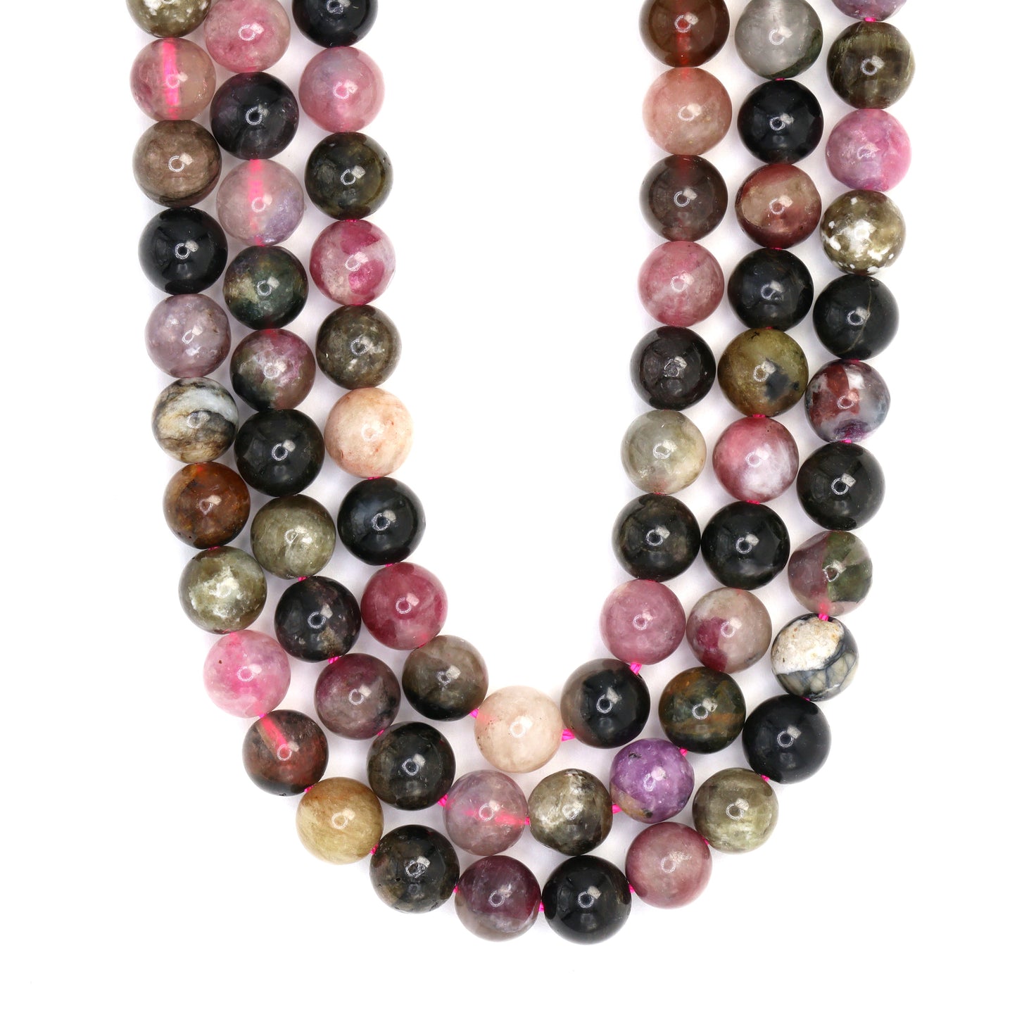 Watermelon Tourmaline 6mm Smooth Rounds Bead Strand