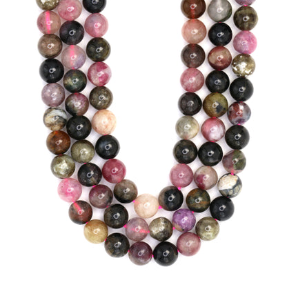 Watermelon Tourmaline 6mm Smooth Rounds Bead Strand