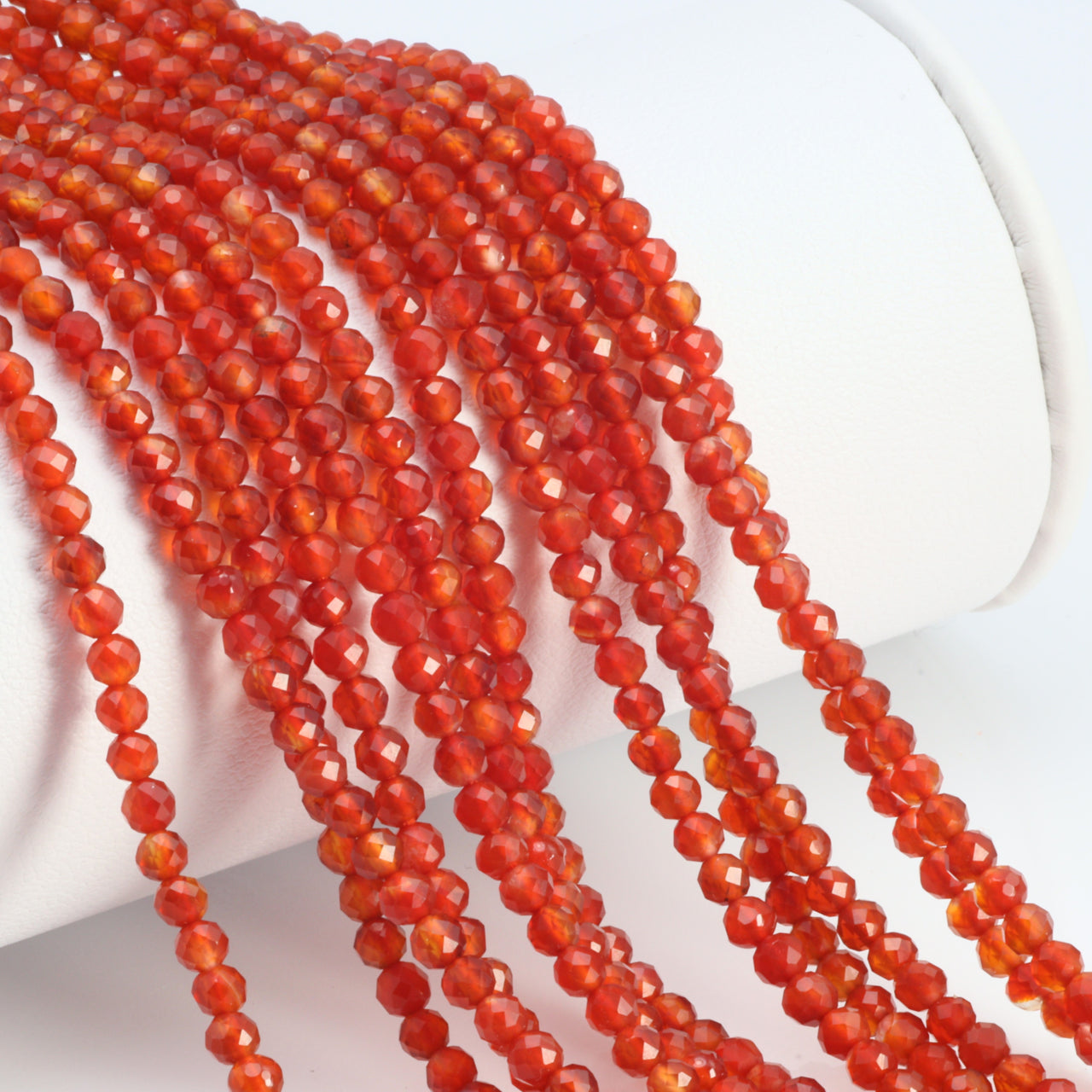 Red Carnelian 3mm Faceted Rounds