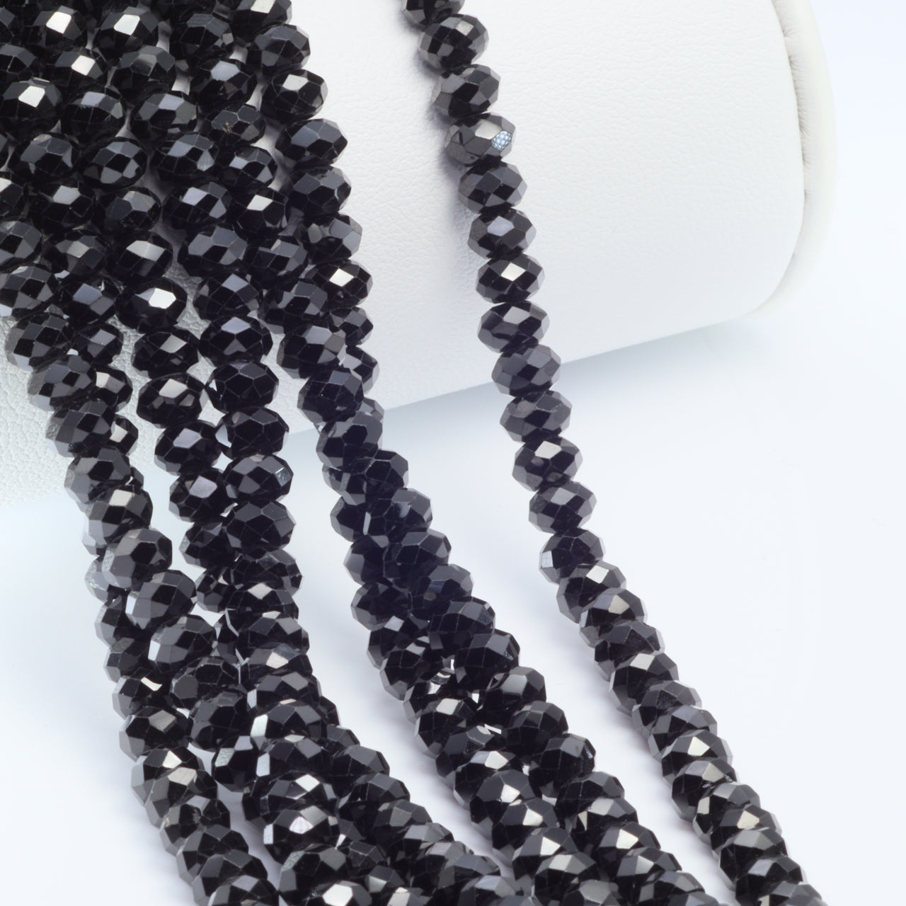 Black Spinel 5mm Faceted Rondelles