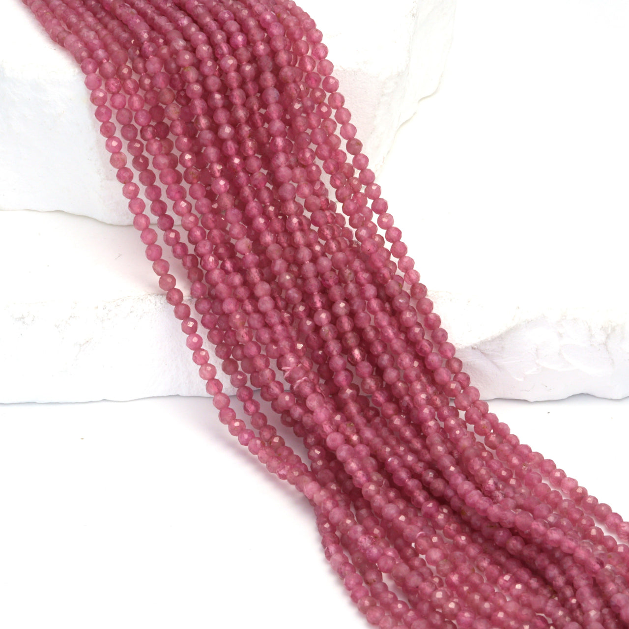 Pink Tourmaline 3mm Faceted Rounds