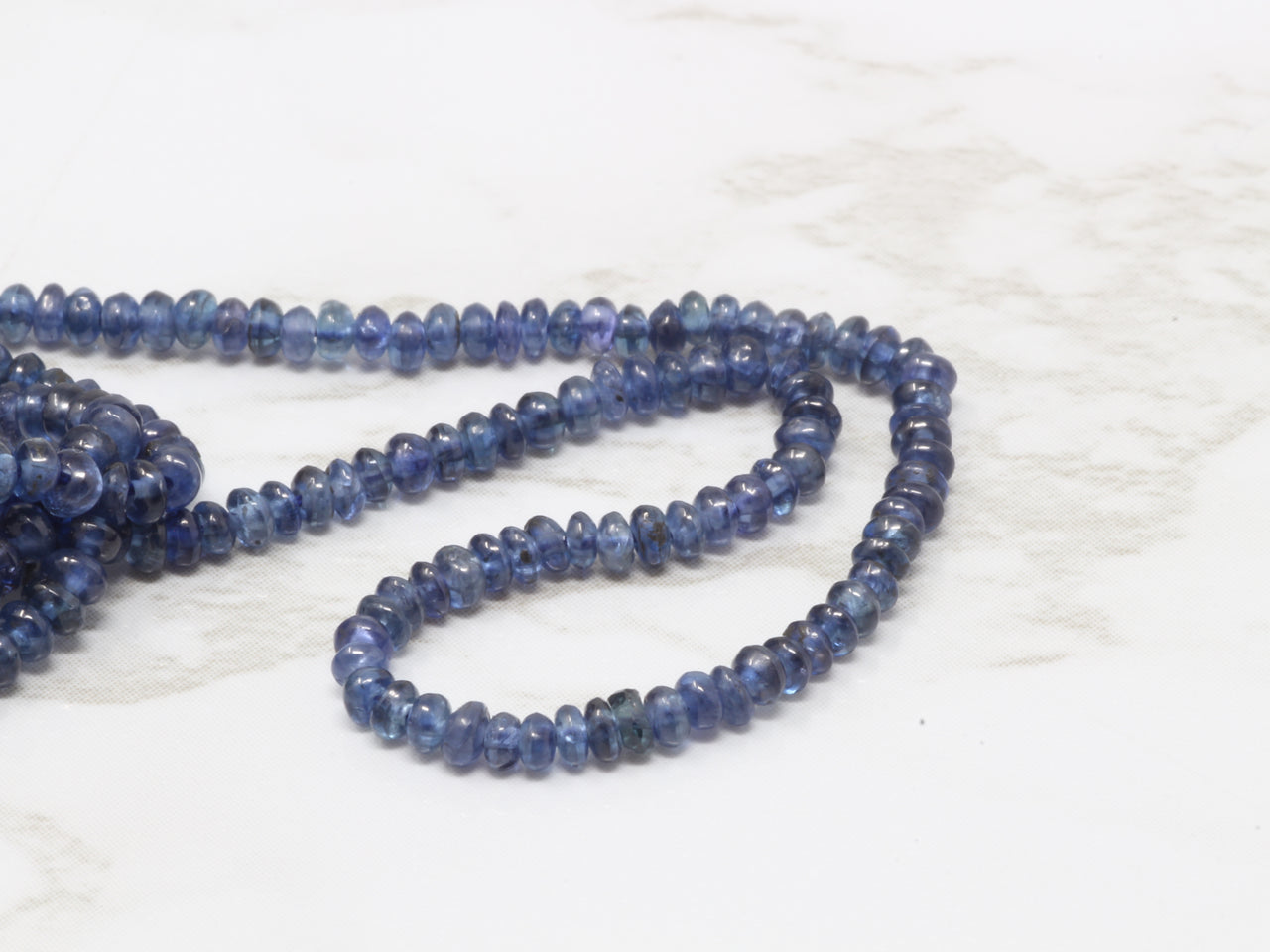 Navy Blue Sapphire 2mm Smooth Rondelles Bead Strand