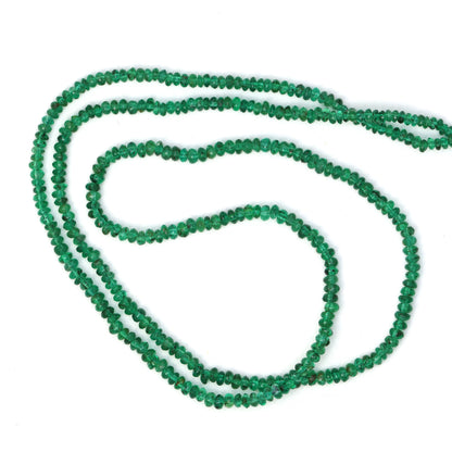 Green Emerald 2mm - 2.5mm Smooth Rondelles Bead Strand