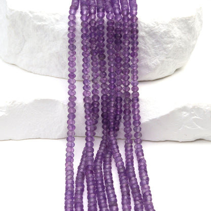 Pink Amethyst 3mm Faceted Rondelles Bead Strand