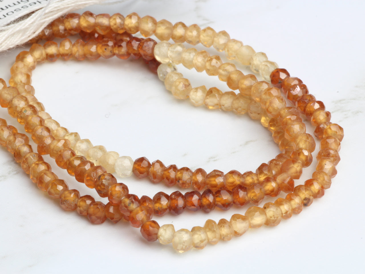 Ombre Hessonite Garnet 2.5mm Faceted Rondelles