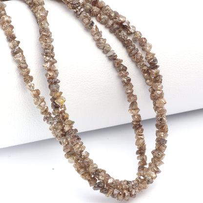 Brown Diamond 3mm Hand Faceted Chips Bead Strand