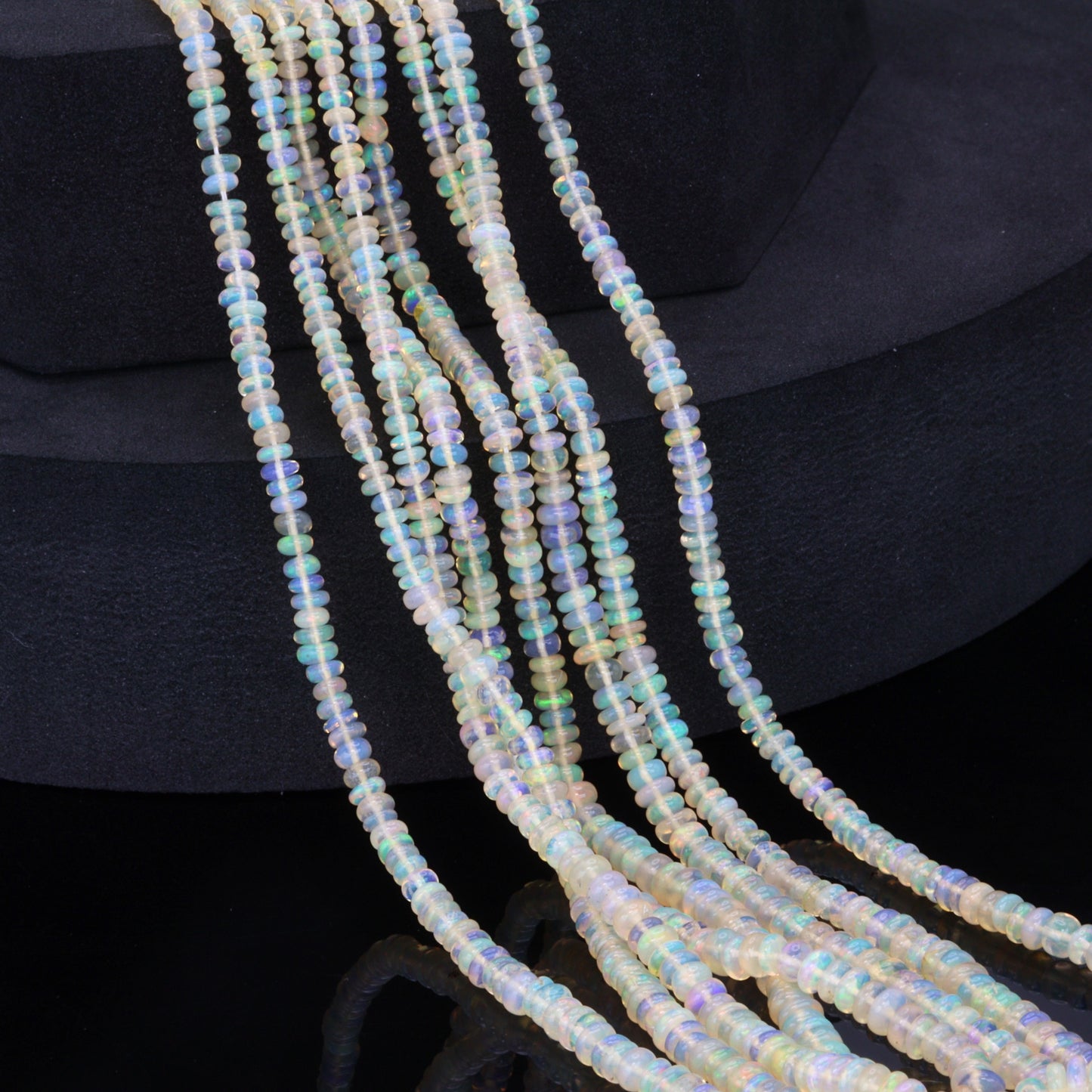 Yellow Ethiopian Opal 3mm Smooth Rondelles