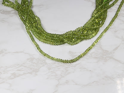 Green Peridot 4.5mm Smooth Rondelles