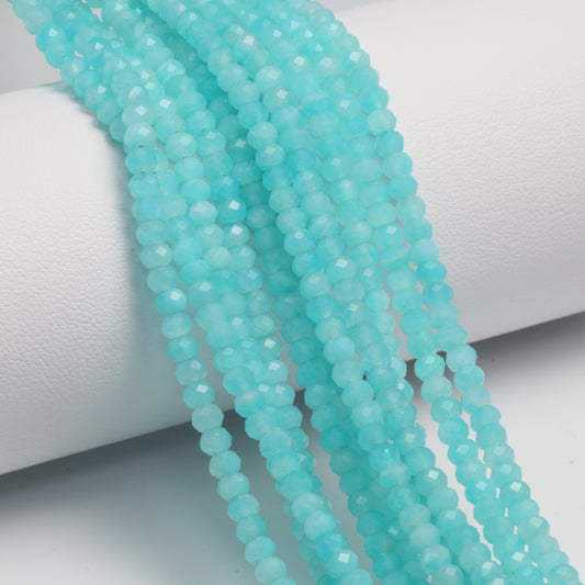 Blue Amazonite 3.5mm Faceted Rondelles Bead Strand