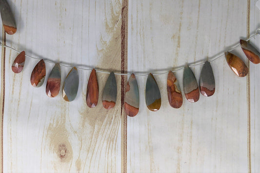 Bi-Color Agate 25x10mm Faceted Pear Shaped Briolettes