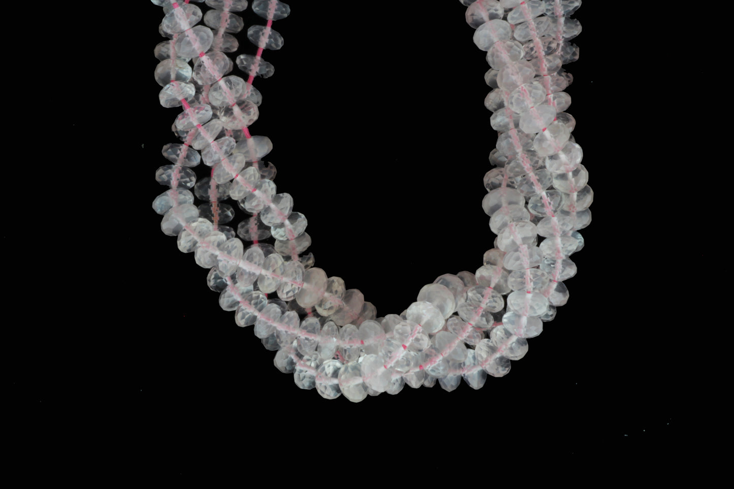 Pink Rose Quartz 7mm Faceted Rondelles