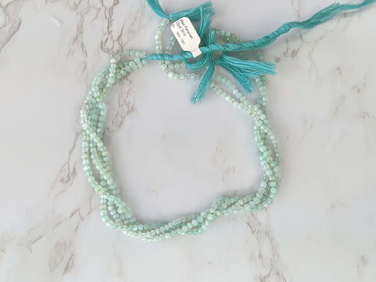 Blue Peruvian Opal 3mm Faceted Rounds