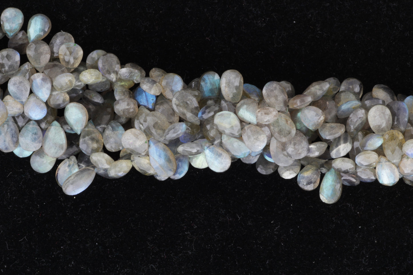 Blue Labradorite 9x6mm Faceted Pear Shaped Briolettes