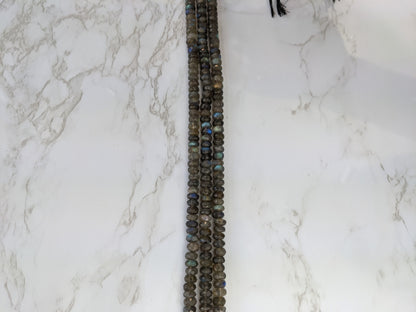 Blue Labradorite 7mm Faceted Rondelles