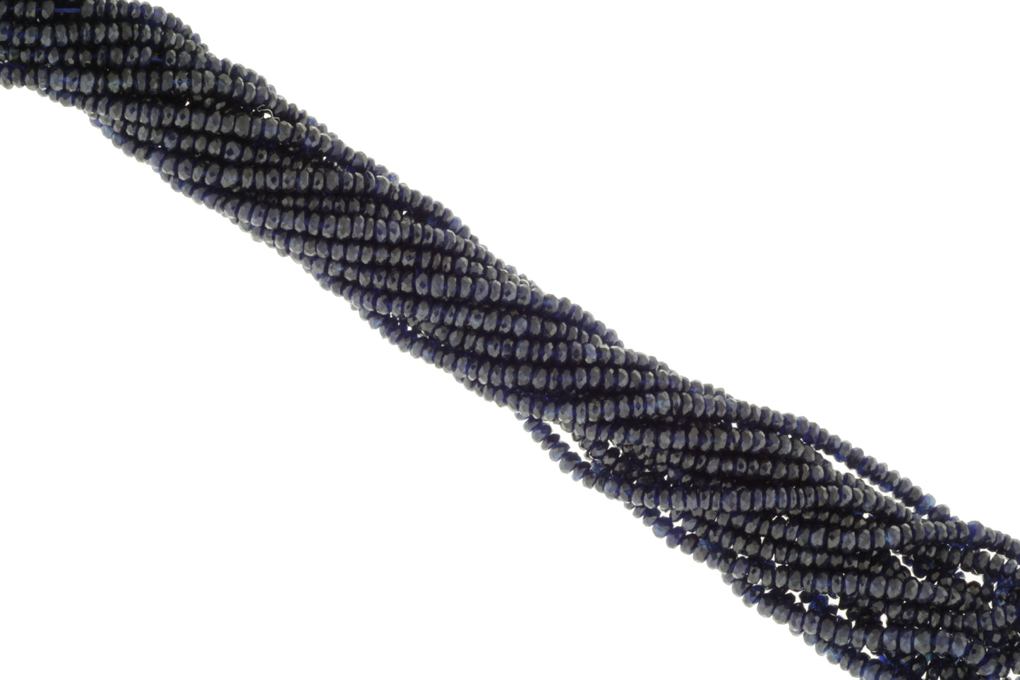 Deep Navy Blue Sapphire 3.5mm Faceted Rondelles