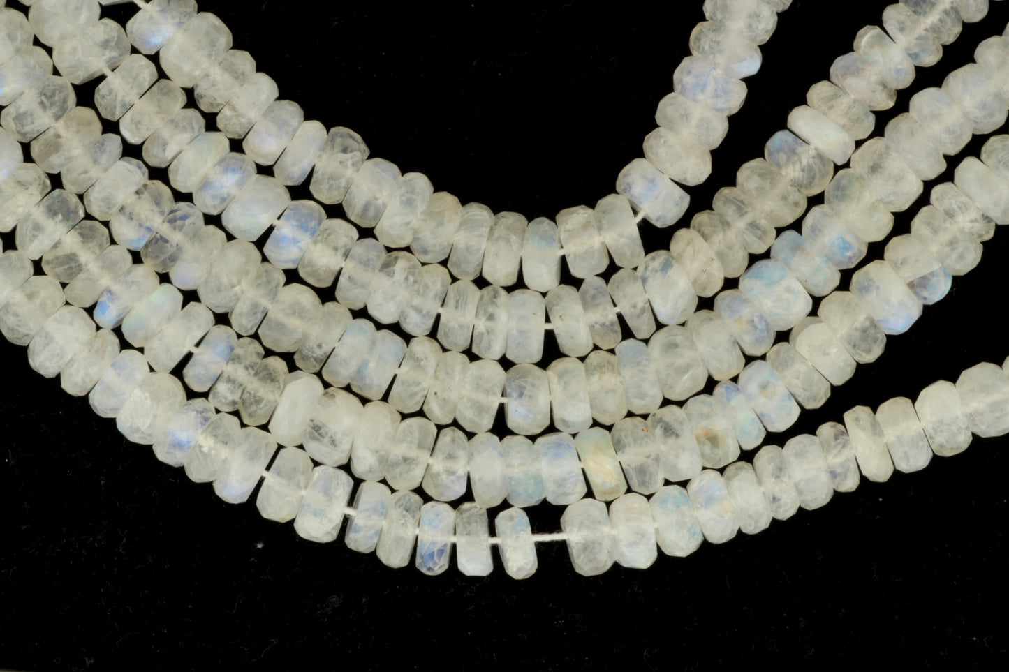 Blue Rainbow Moonstone 8mm Faceted Rondelles