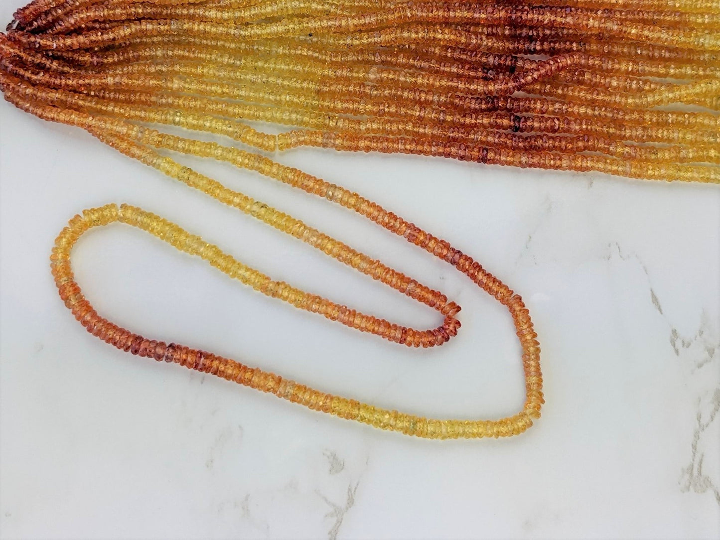 Ombre Orange and Yellow Fire Sapphire 3mm Faceted Tires