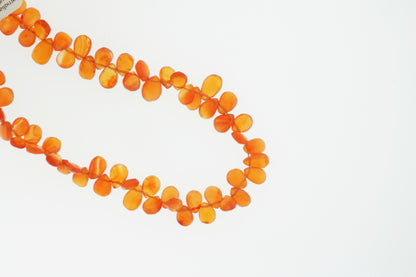 Orange Carnelian 8x6mm Faceted Pear Shaped Briolettes