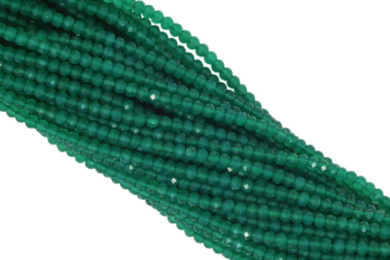 Green Onyx 3mm Faceted Rondelles