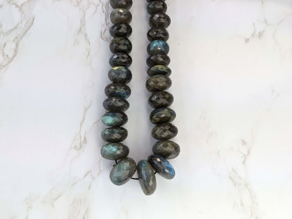 AA Blue Labradorite 14mm Faceted Rondelles