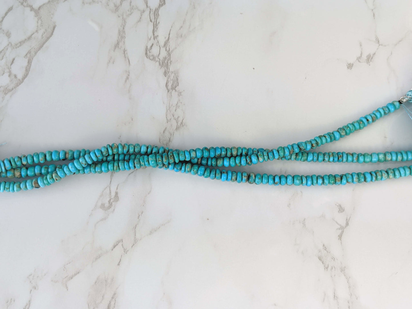 Natural Light Blue Turquoise 5mm Smooth Rondelles