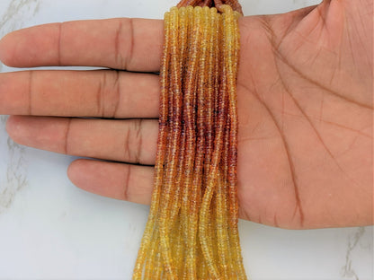 Ombre Orange and Yellow Fire Sapphire 3mm Faceted Tires