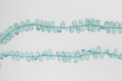 Sea Blue Apatite 6x4mm Faceted Pear Shaped Briolettes