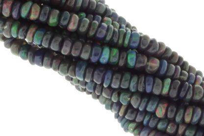 Black Ethiopian Opal 2.5mm Smooth Rondelles