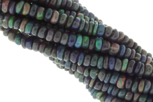 Black Ethiopian Opal 2.5mm Smooth Rondelles