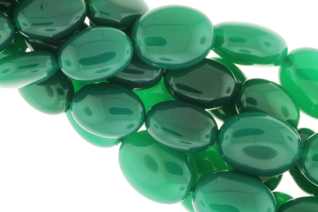 Green Onyx 12x10mm Smooth Ovals