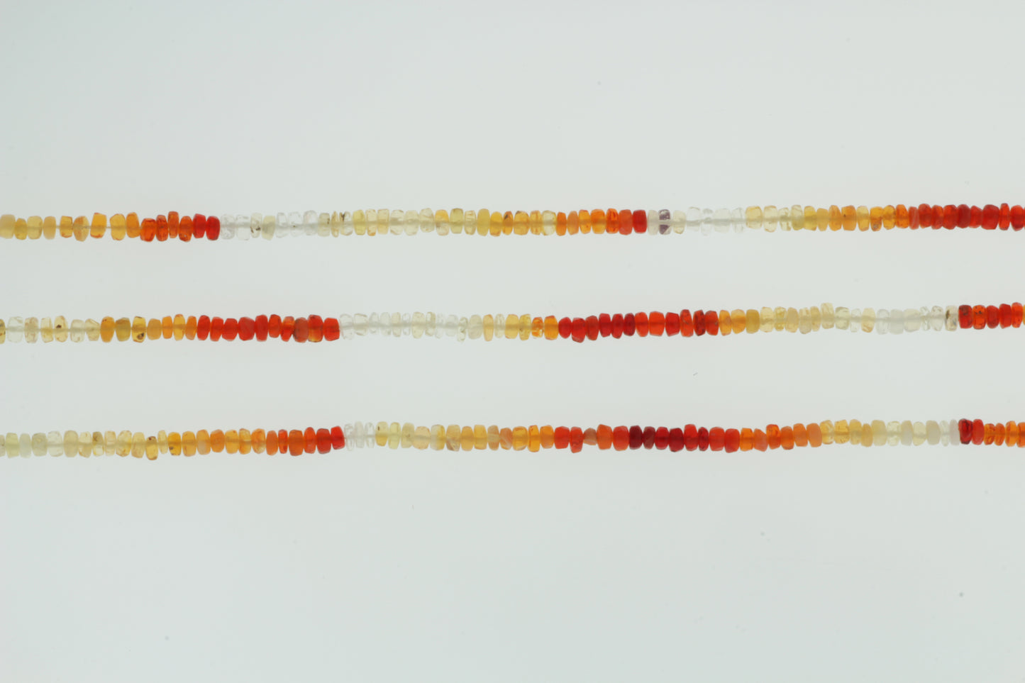 Ombre Mexican Fire Opal 3.5mm Faceted Rondelles
