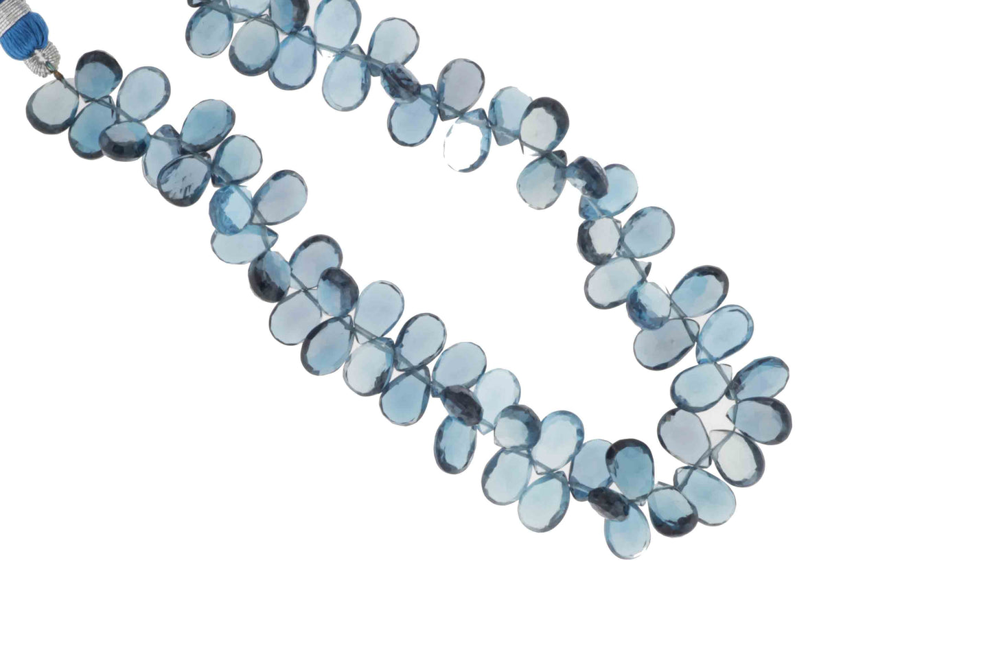 London Blue Topaz 9x5mm Faceted Pear Shaped Briolettes