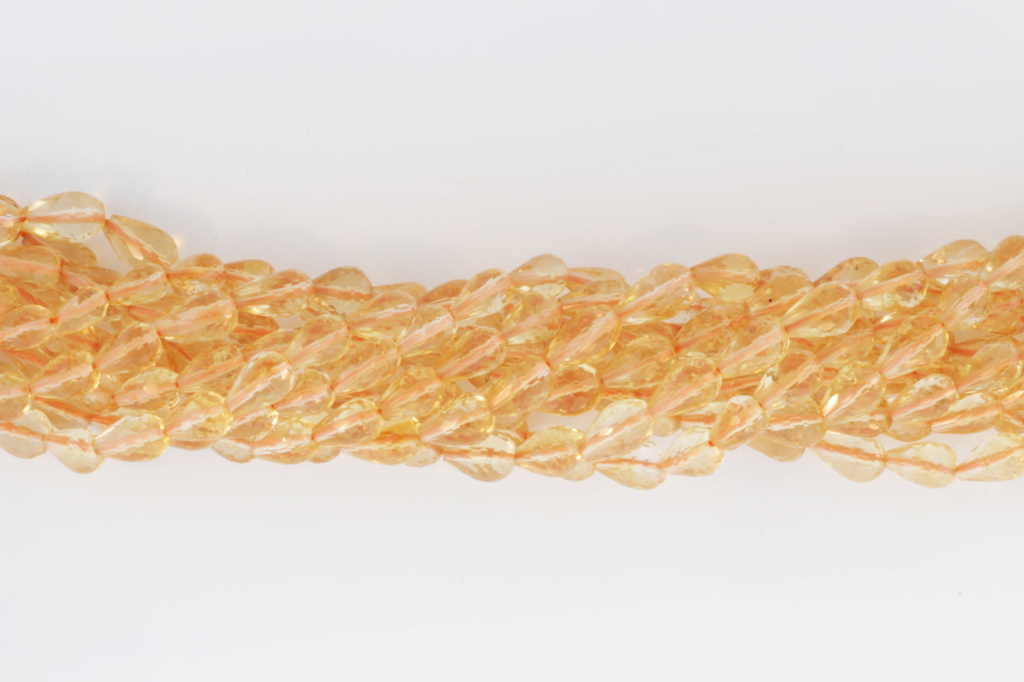 Yellow Citrine 7x5mm Center Drilled Teardrop Briolettes