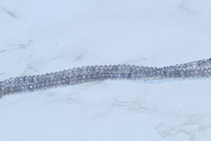 Coated Blue Topaz 5mm Faceted Rondelles