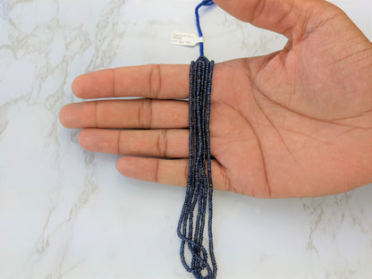 Navy Blue Sapphire 2.5mm Faceted Rondelles