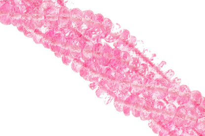 Coated Pink Topaz 7mm Faceted Rondelles