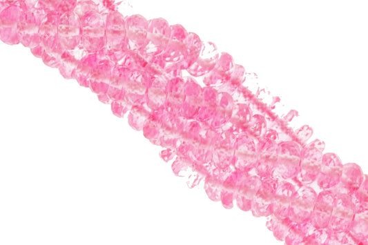 Coated Pink Topaz 7mm Faceted Rondelles