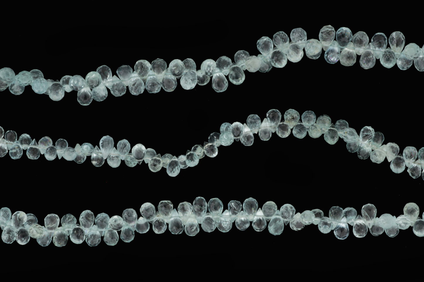 Blue Aquamarine 6x3mm Faceted Teardrop Briolettes