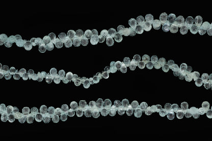 Blue Aquamarine 6x3mm Faceted Teardrop Briolettes