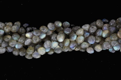 Blue Labradorite 8mm Faceted Onion Shaped Briolettes