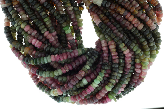 Watermelon Tourmaline 5mm Faceted Rondelles
