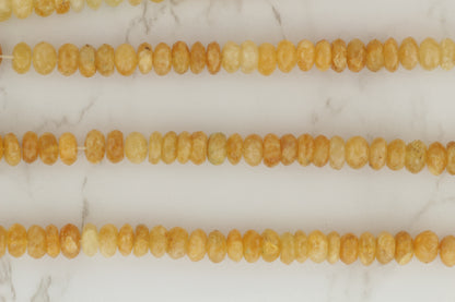 Ombre Yellow Heliodor 8mm Faceted Rondelles