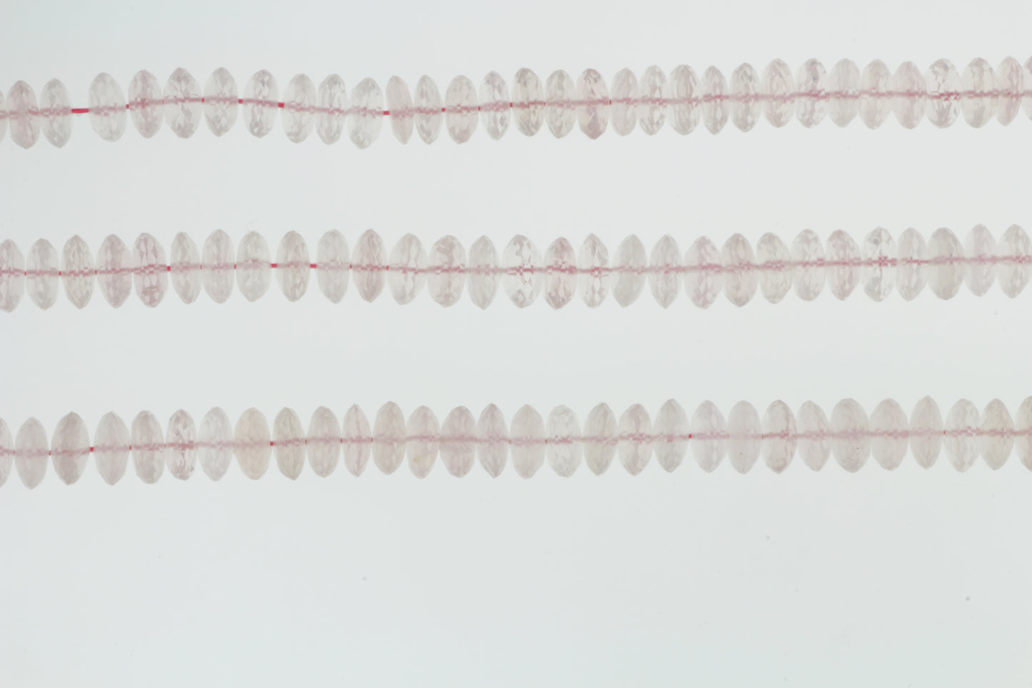 Pink Rose Quartz 7mm German Cut Faceted Rondelles