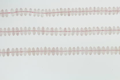 Pink Rose Quartz 7mm German Cut Faceted Rondelles
