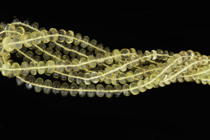 Yellow Lemon Quartz 4mm Smooth Rondelles