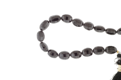 Black Spinel 12x9mm Faceted Drums