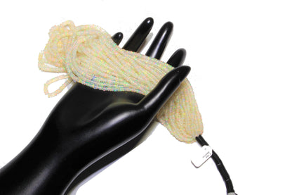 White Ethiopian Opal 3mm Smooth Rondelles