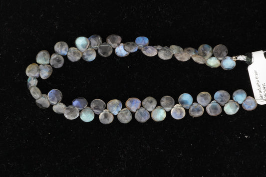 Blue Labradorite 6mm Faceted Heart Shaped Briolettes